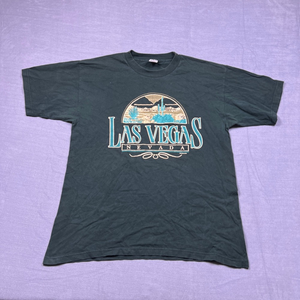 Vintage Murina Mens XL Las Vegas Nevada Graphic T Shirt Short Sleeve Made in USA